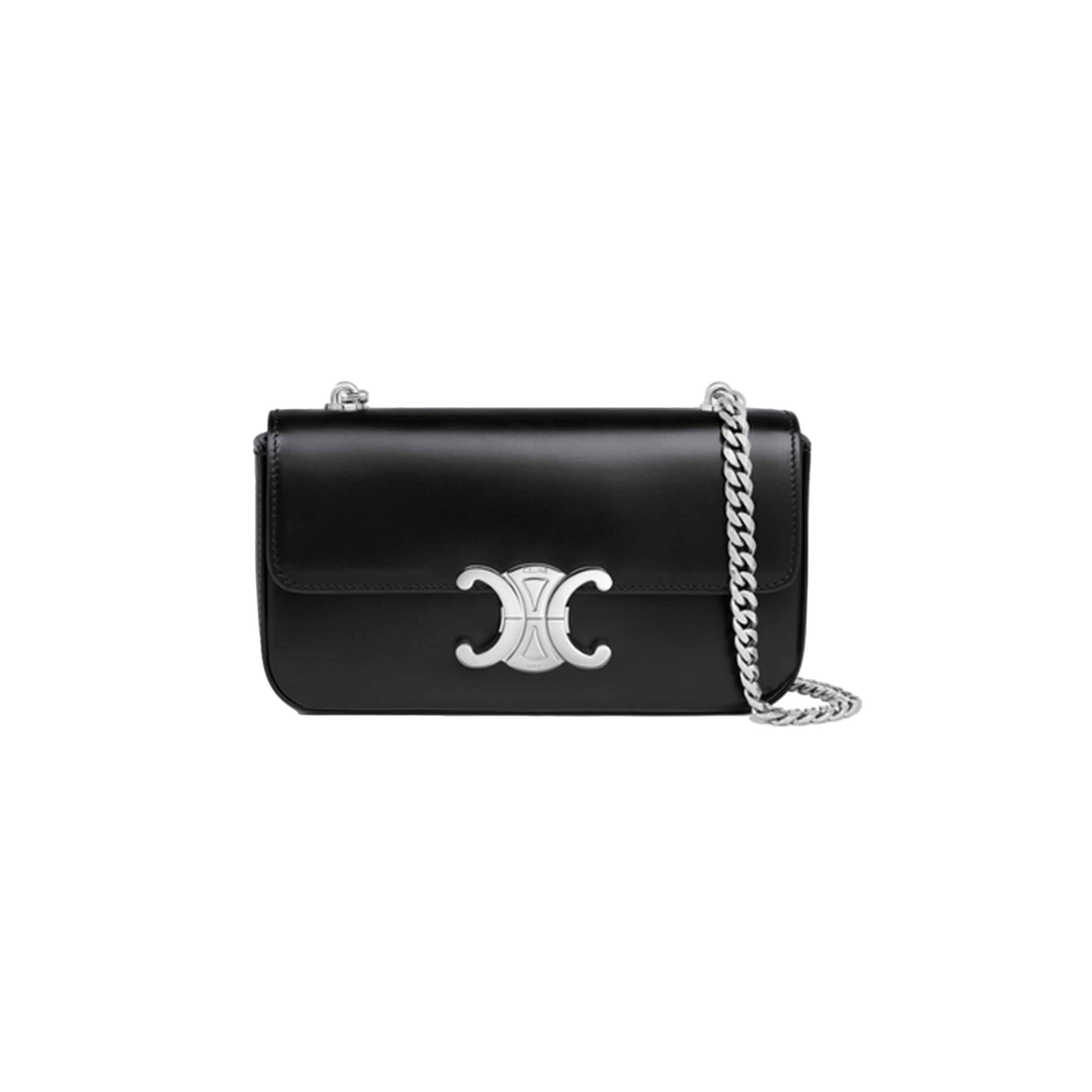 CELINE CHAIN SHOULDER BAG CLAUDE IN SHINY CALFSKIN 115203BF4.38SI (20.5*11.5*4cm)